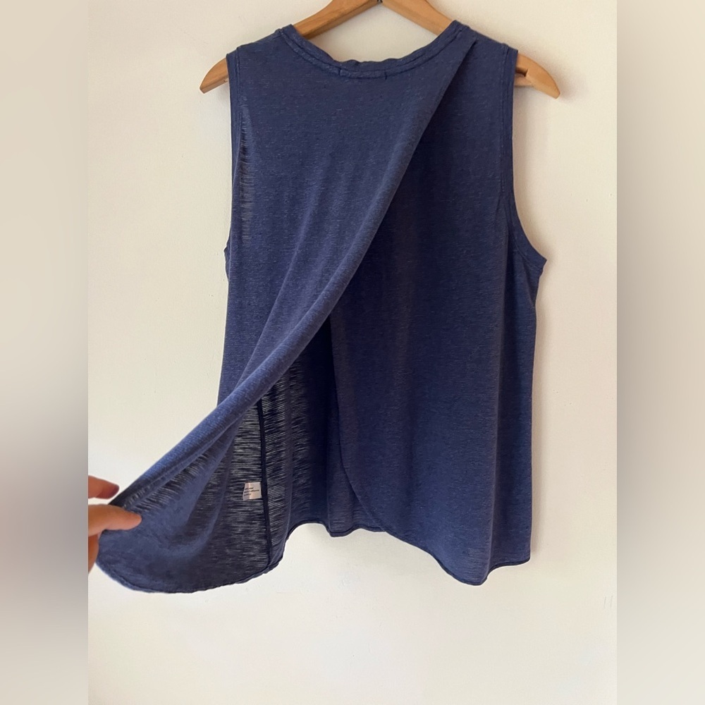 MARINE LAYER Women’s Open Tulip Back Tank Top Sleeveless in Navy Blue Soft Sz XL - Picture 4 of 8